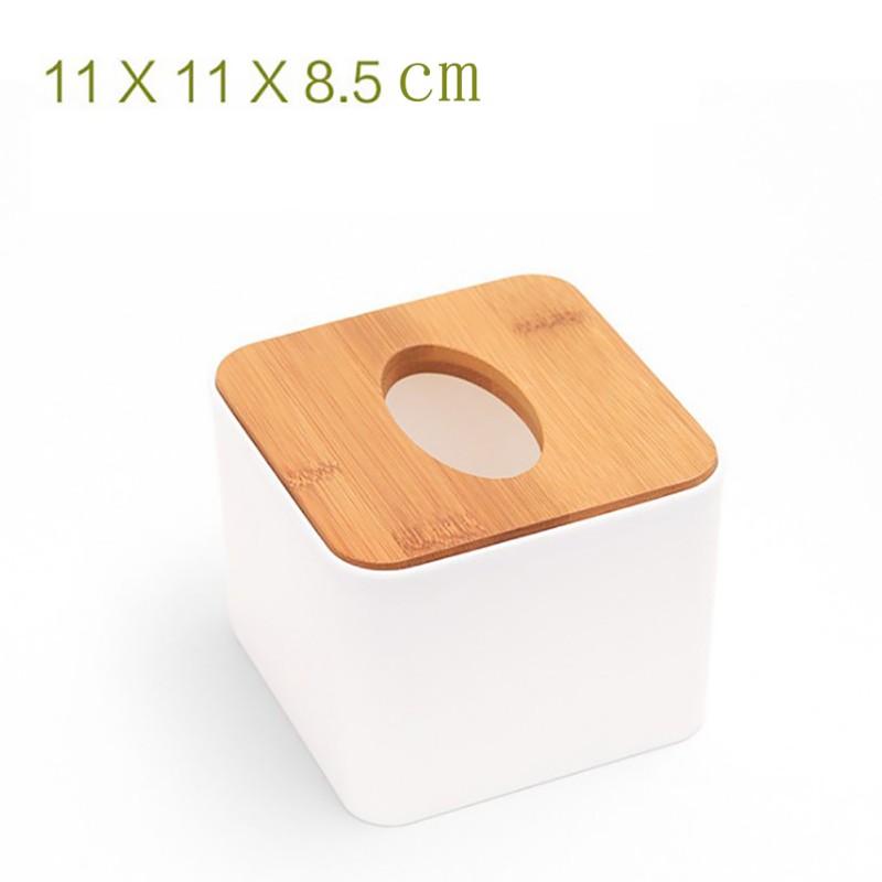 Plastic Tissue Box Solid Wood Napkin Holder Case Home Kitchen Wooden